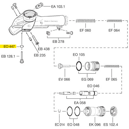 Схема установки кольца EO 447 (Elaflex)