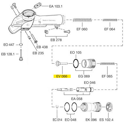 Схема установки клапана EV 066 (Elaflex)